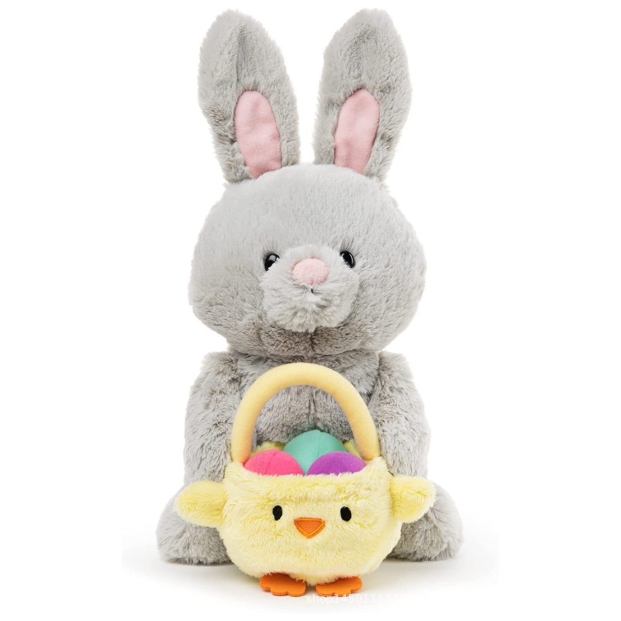 Holiday Party Decoration Plush Stuffed Bunny with Easter Eggs Blankets Toy Set