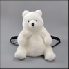 Memorial Hall Gift Shop Plush Toy Stuffed White Polar Bear Doll Backpack
