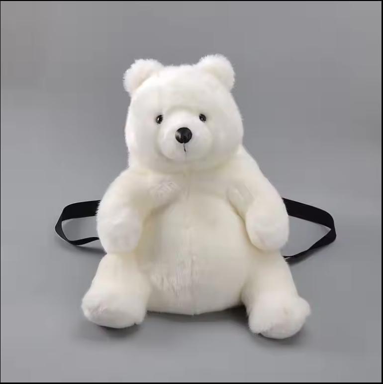 Memorial Hall Gift Shop Plush Toy Stuffed White Polar Bear Doll Backpack
