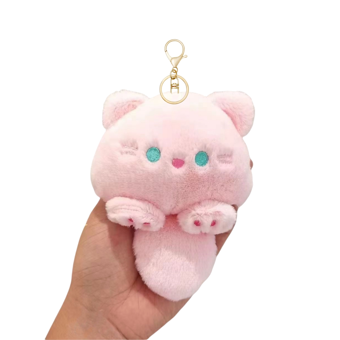 Fluffy Cat Supplier Plush Sound Custom Bag Keychain