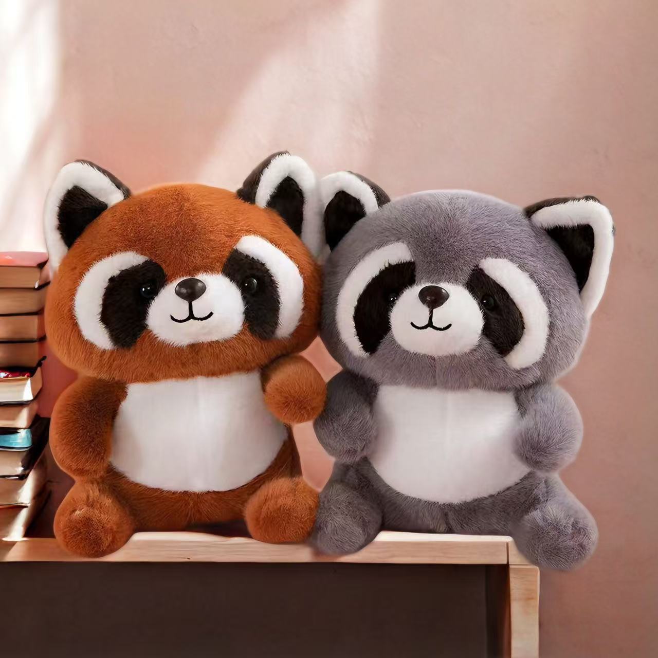 Custom Wholesale Plush Stuffed Cute Raccoon Bear Toy Mascot Gift