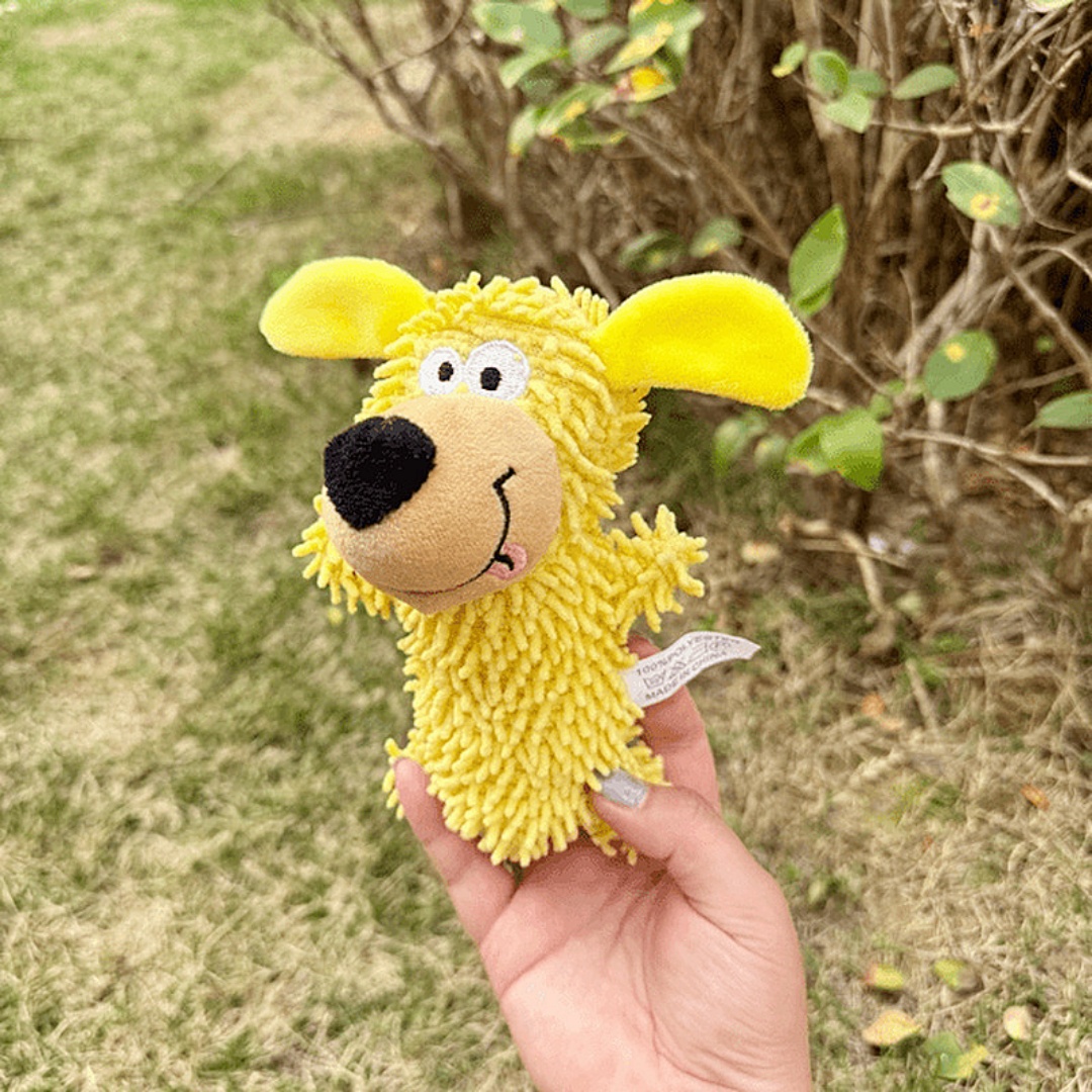 Yellow Blue Dog Mop Plush Soft Dog Chewy Squeaky Custom Pet Toys