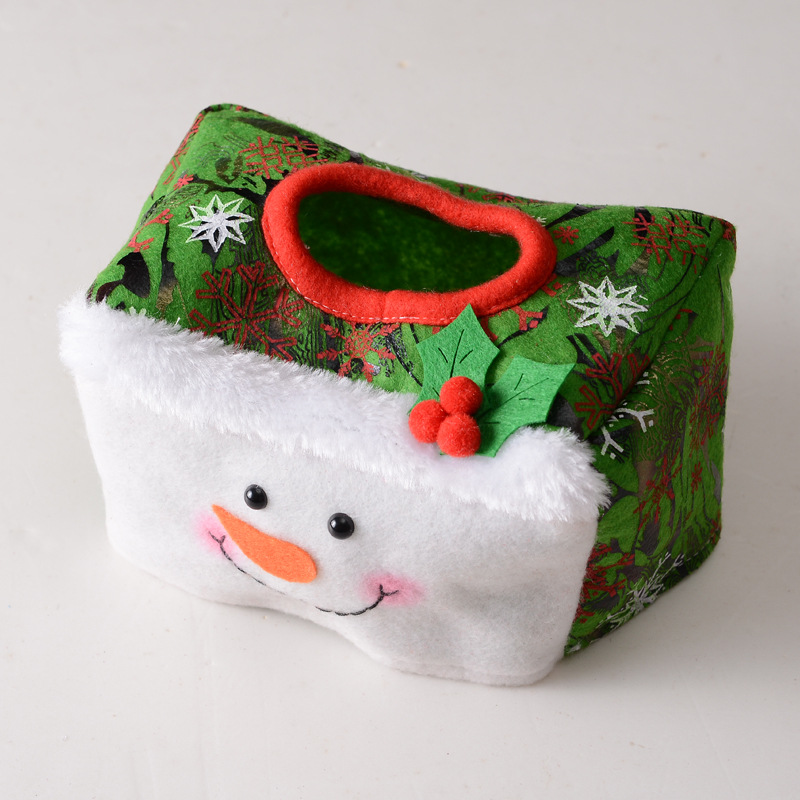 Christmas Decoration Plush Cartoon Santa Claus Table Tissue Box