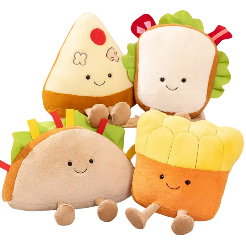 2024 New Hot Plush Stuffed Cartoon Taco Sandwich Food Cultural Toy Doll