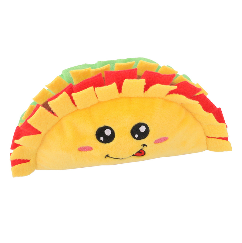 YD-BD015 Sandwich nice food custom design plush embroidered squeaky dog chewy toy
