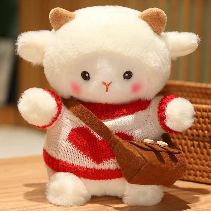 Custom Valentine's Day Gift Couple Lamb Plush Stuffed Sheep Toy with Sweater
