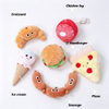 Dog Party Food Design Hamburger Soft Plush Squeaky Chewy Toys