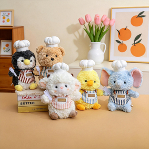Cute Chef Animal Plush Dolls Soft Stuffed Toys for Kids Gifts
