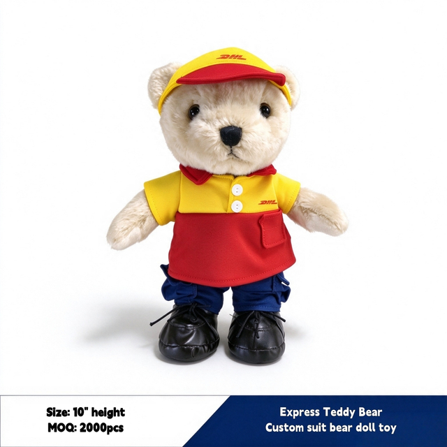 DHL Courier Mascot Teddy Bear Ritenga Taonga Taonga Taonga Taonga Taonga Taonga Kararehe