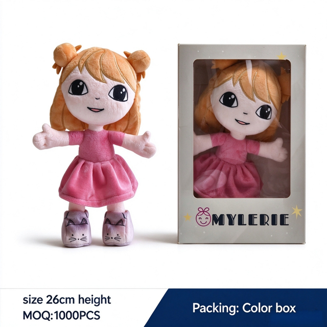 My little pink girl first plush gift mascot factory wholesale OEM soft custom stuffed fairy doll toy