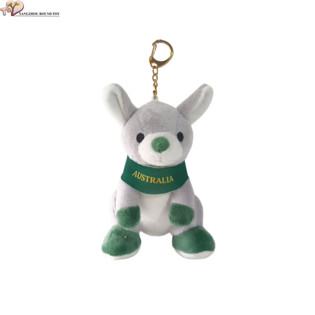 Kangaroo Grey Backpack Grey Soft Keychain Plush Wholesale Animal Toys