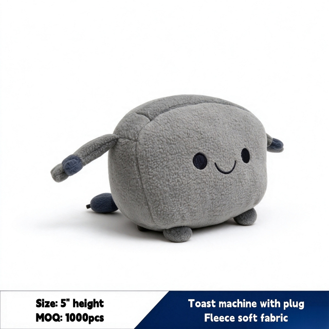 Grey Fleece Soft Custom Plush Toast Shape Stuffed Creative Toy
