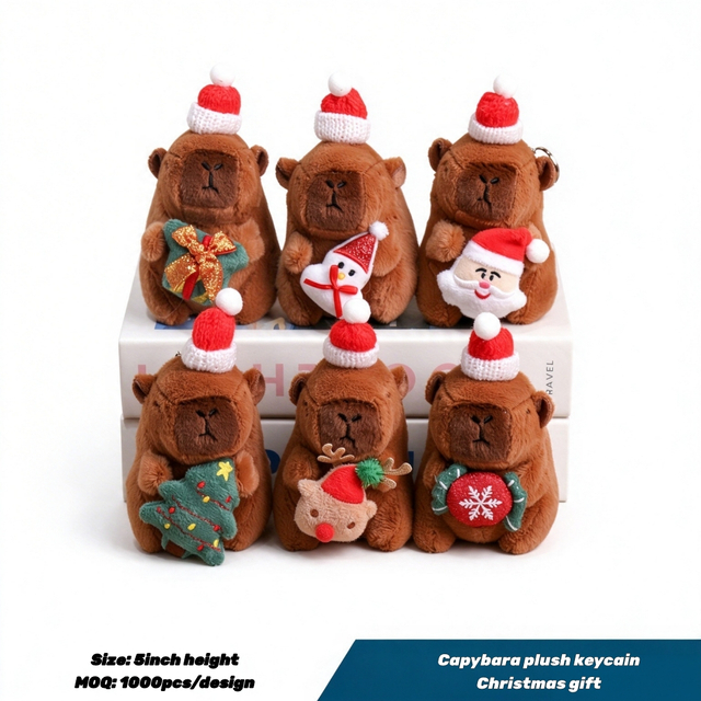 Christmas Plush Capabara Decoration Gift Kids Custom Wholesale Mascot Toys