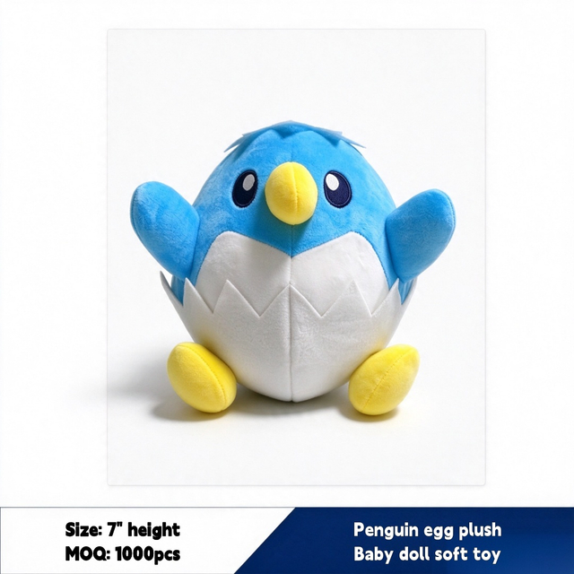 Baby Penguin Plush Soft Custom Animal Gift Kids Toy with Egg Shell