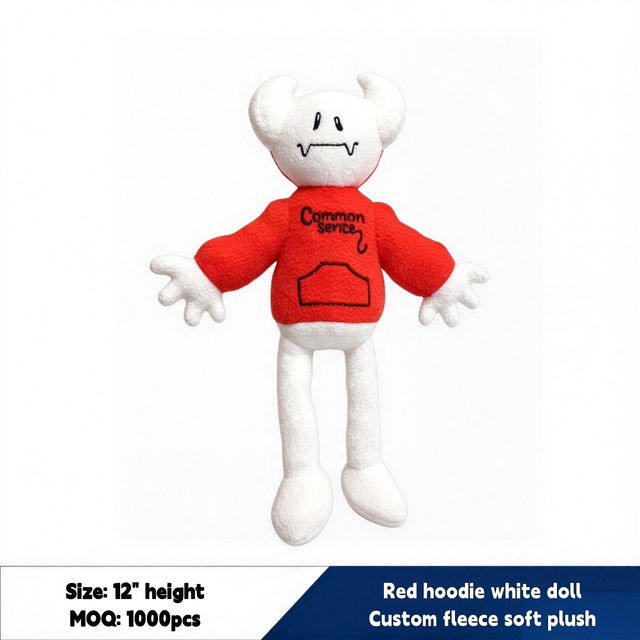 Red Hoody weird doll soft plush stuffed custom children toy
