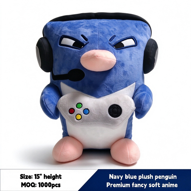 Jumbo Blue Navy Plush Penguin Brinquedo de pel&uacute;cia macio para videogame personalizado