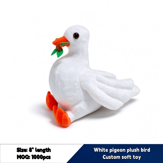 White Pigeon Plush Peace Bird Soft Custom Animal Toy