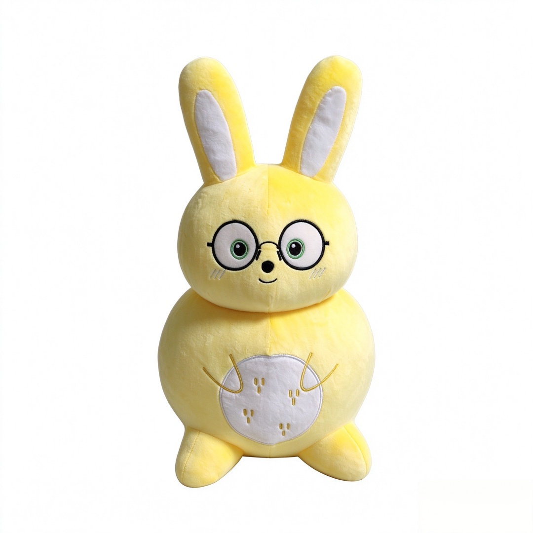 Yellow Spandex Soft Strechable Rabbit Stuffed Animal Custom Gift Toy