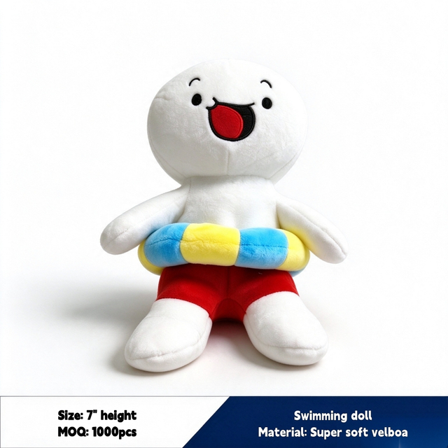 Swimming Boy Doll Custom Plush Soft Toy with Swim Ring