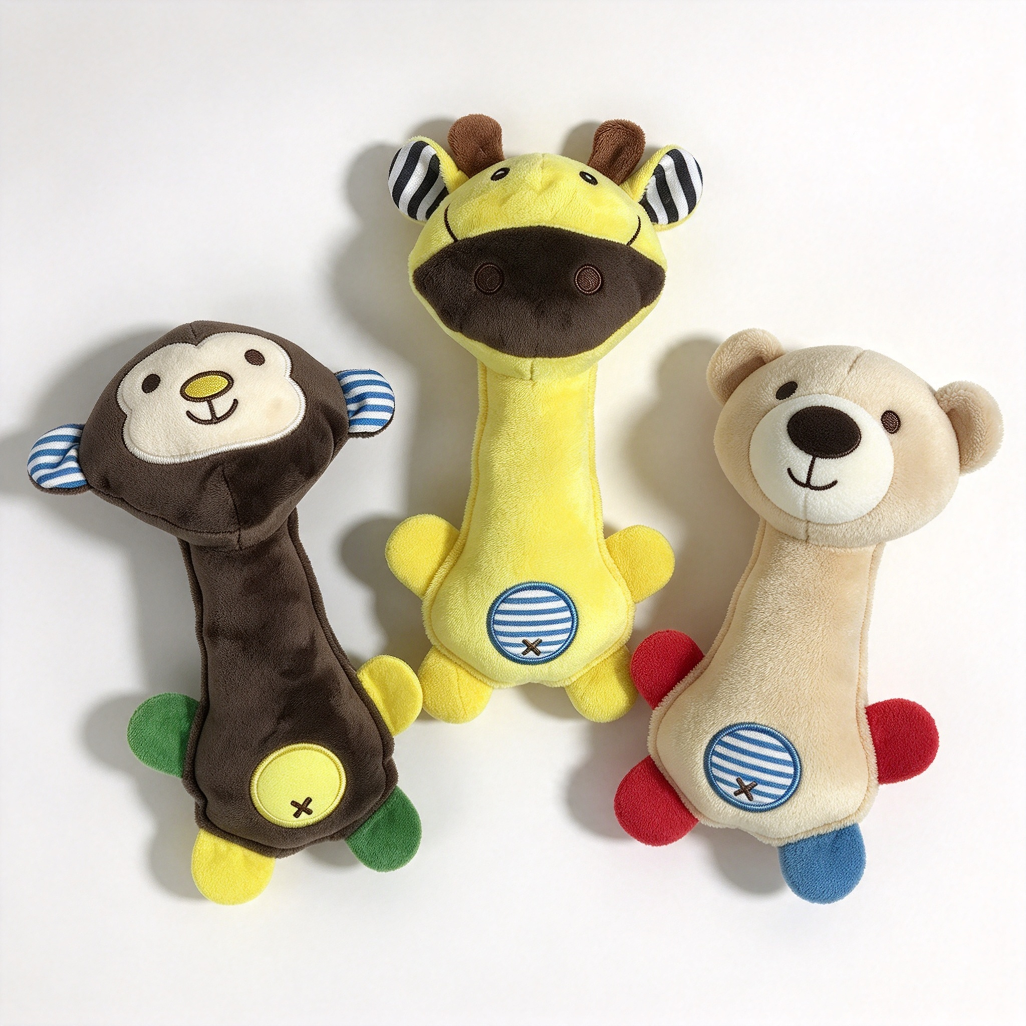 Custom Logo Plush Soft Cute Animal Baby Squeaky Child Toy