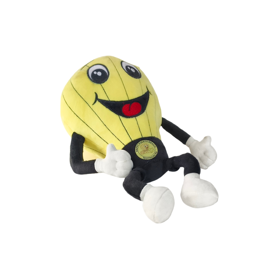 Yellow Hot Balloon Plush Embroidered Doll Soft Smile Custom Wholesale Gift Toys