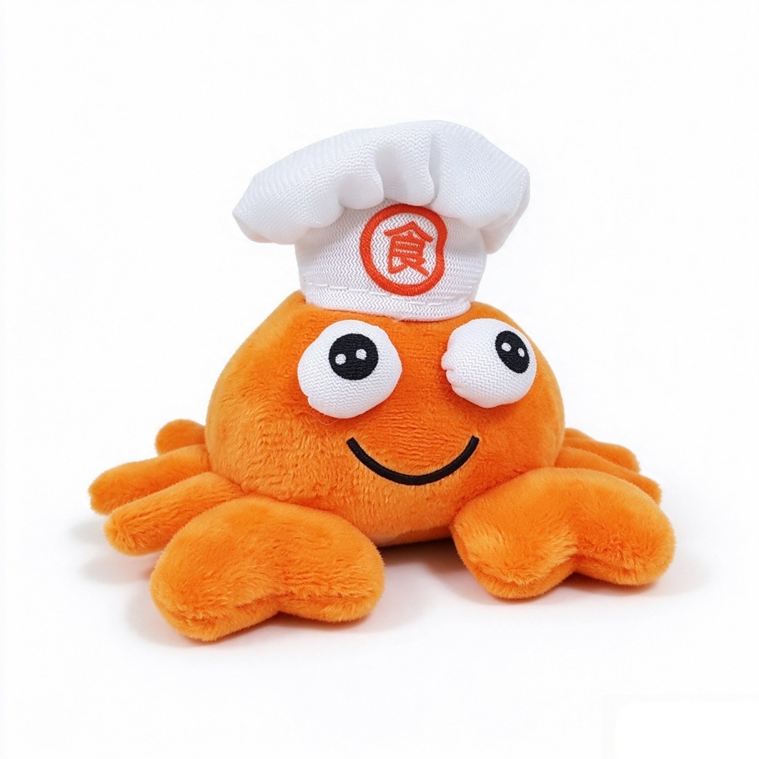 Custom Soft Plush Adorable chef Crab Keychain Toys