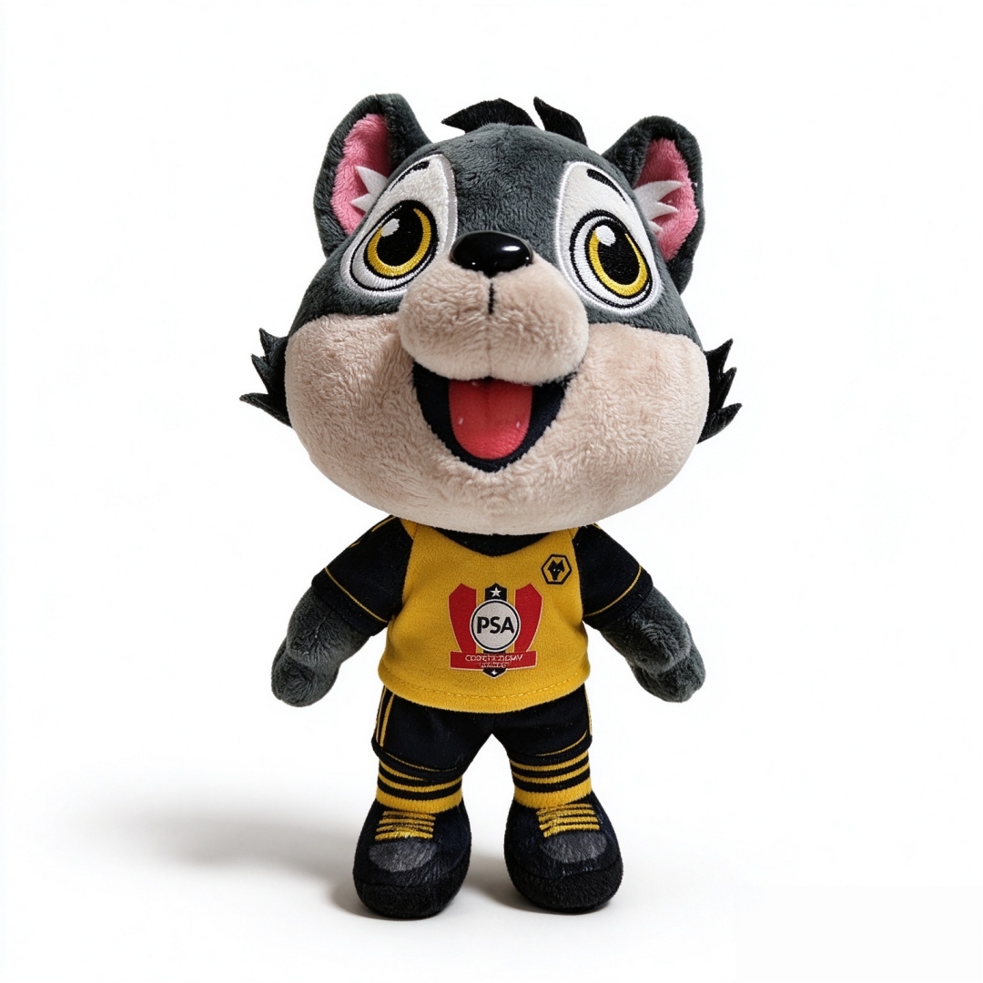 Grey Soft Smiling Wolf Plush Gifts Wholesale Mascot Animal Toys