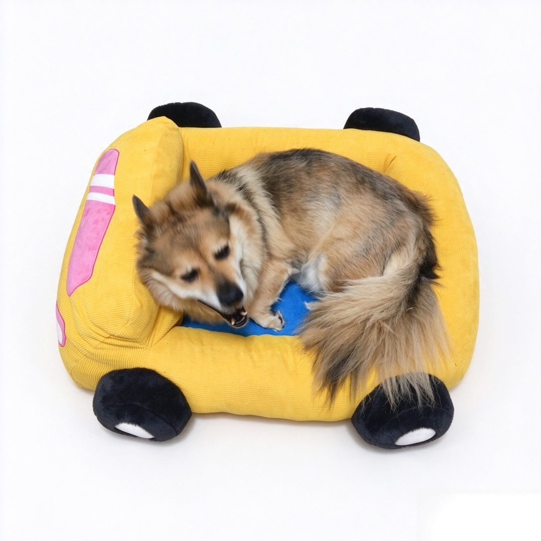 Car plush pet bed soft custom wholesale dog stuffed bed