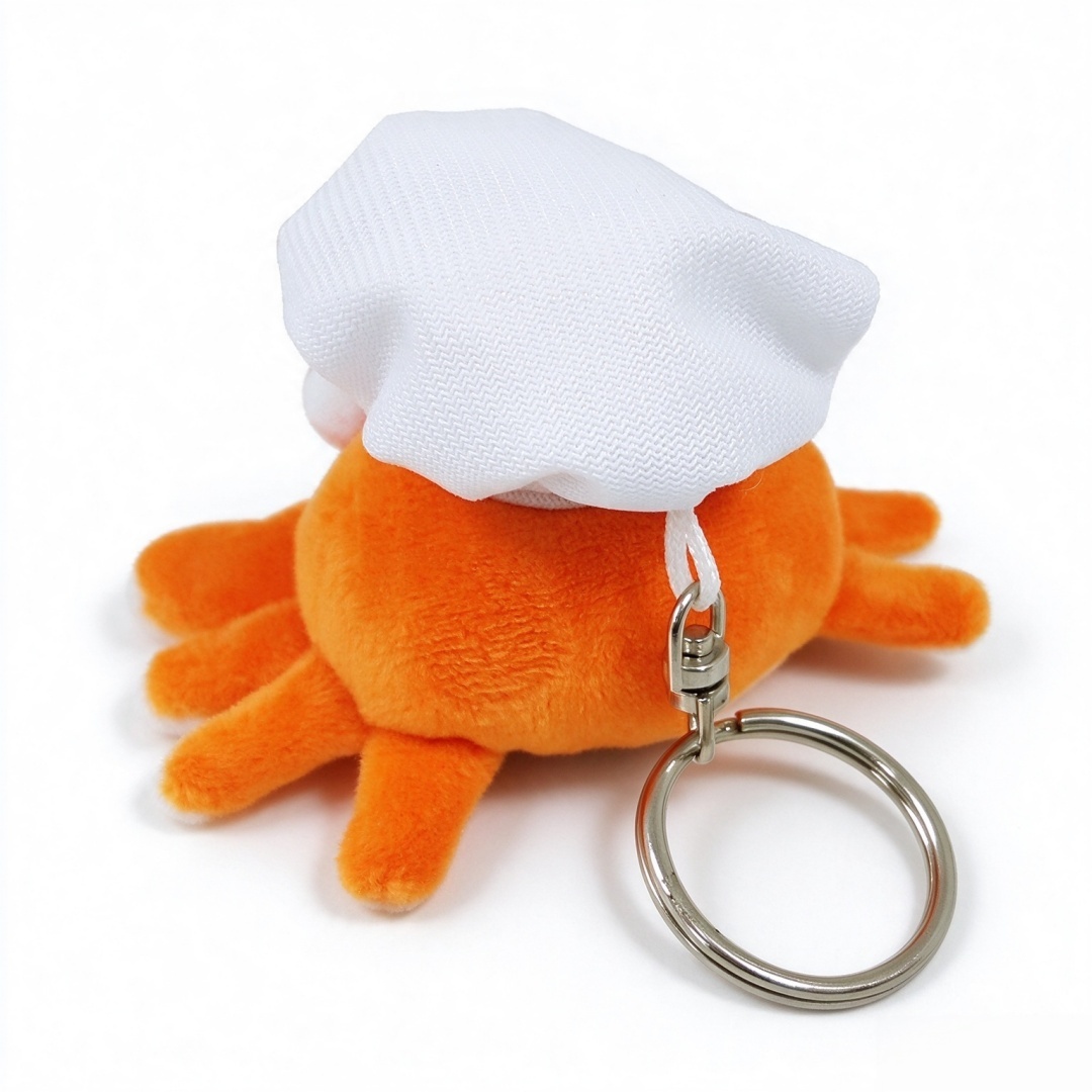 Custom Soft Plush Adorable chef Crab Keychain Toys