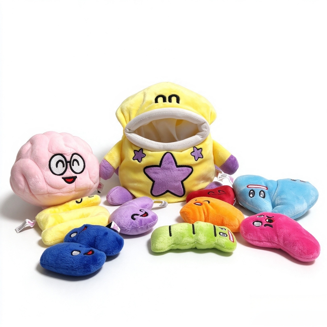 Cute Puppy Anatomy Plush Doll with Removable Organ Parts for Kids