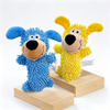 Yellow Blue Dog Mop Plush Soft Chewy Squeaky Custom Pet Toys