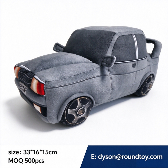 Grey Fancy Car Benz Brand Vehicle Soft Plush Stuffed Custom Factory Wholesale Souvenir Toys