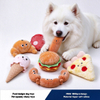 Dog Party Food Design Hamburger Soft Plush Squeaky Chewy Toys
