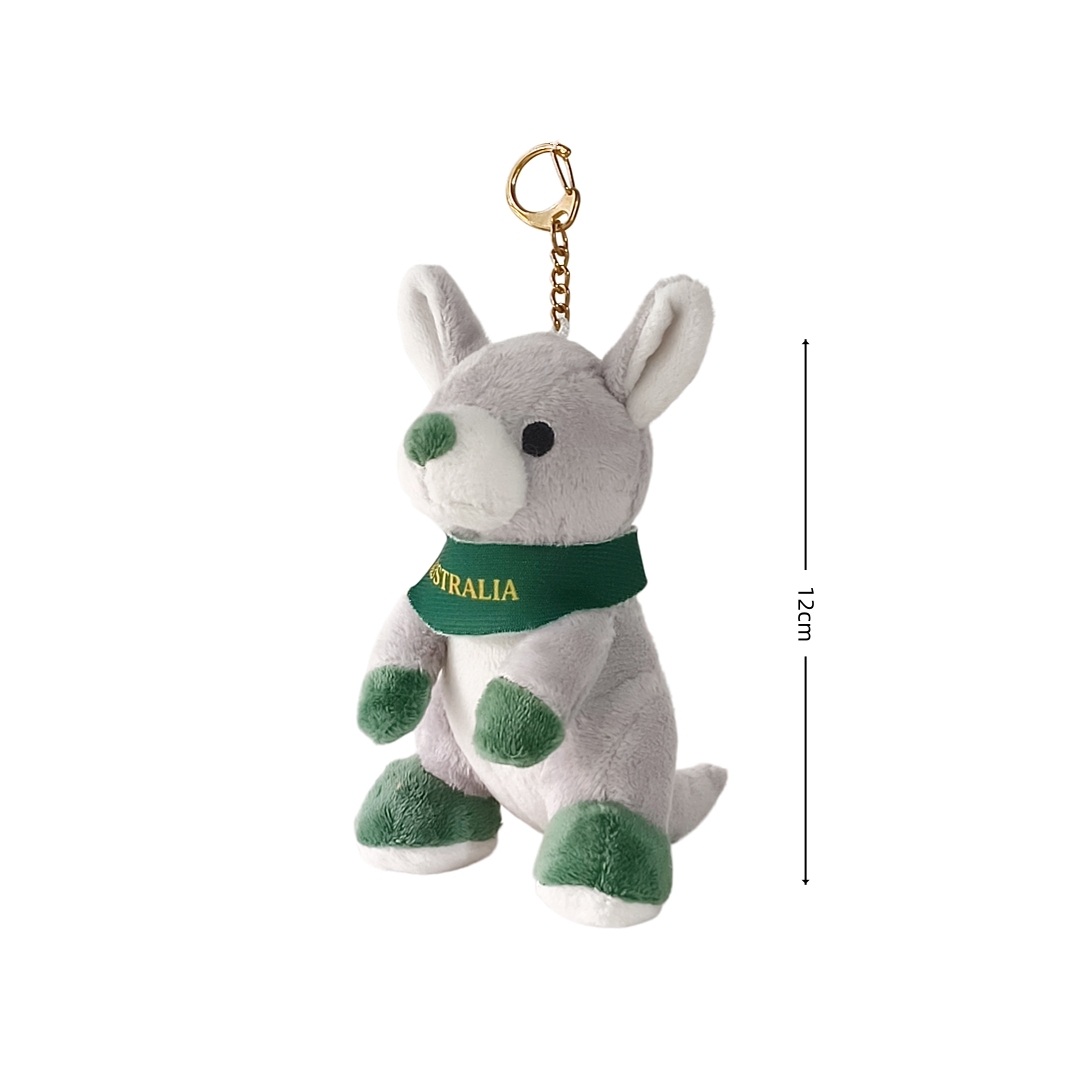 Kangaroo Grey Backpack Grey Soft Keychain Plush Wholesale Animal Toys