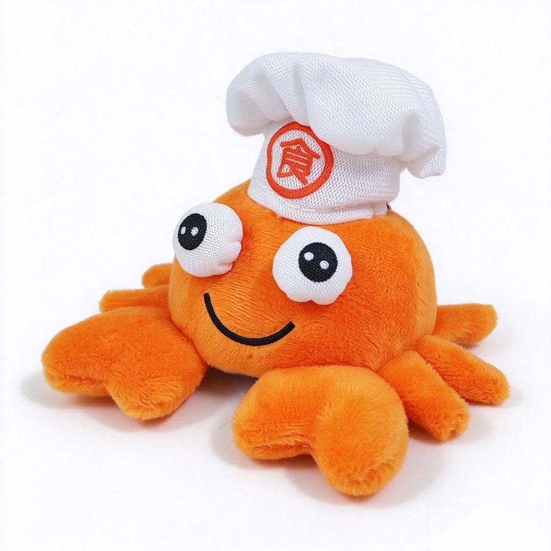 Custom Soft Plush Adorable chef Crab Keychain Toys