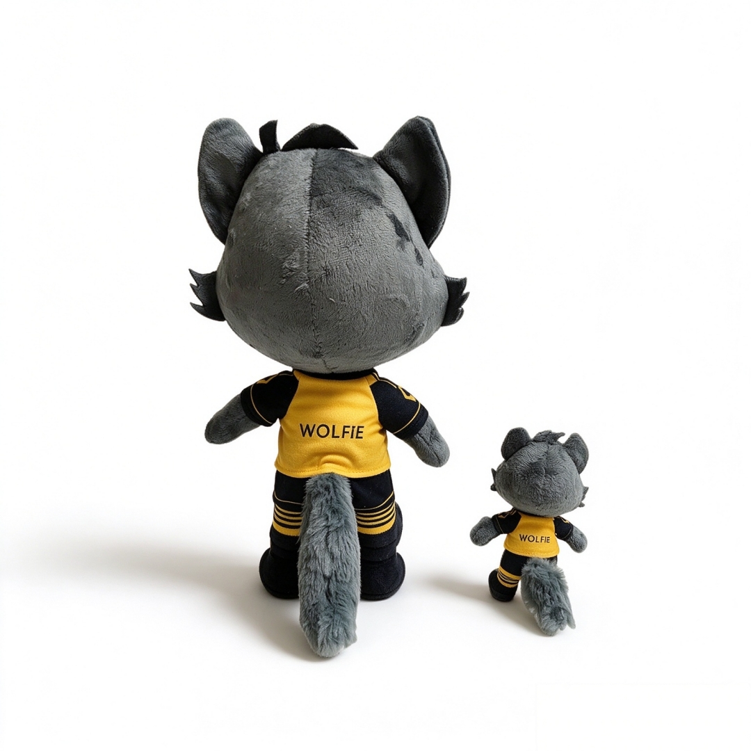 Grey Soft Smiling Wolf Plush Gifts Wholesale Mascot Animal Toys