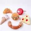 Dog Party Food Design Hamburger Soft Plush Squeaky Chewy Toys