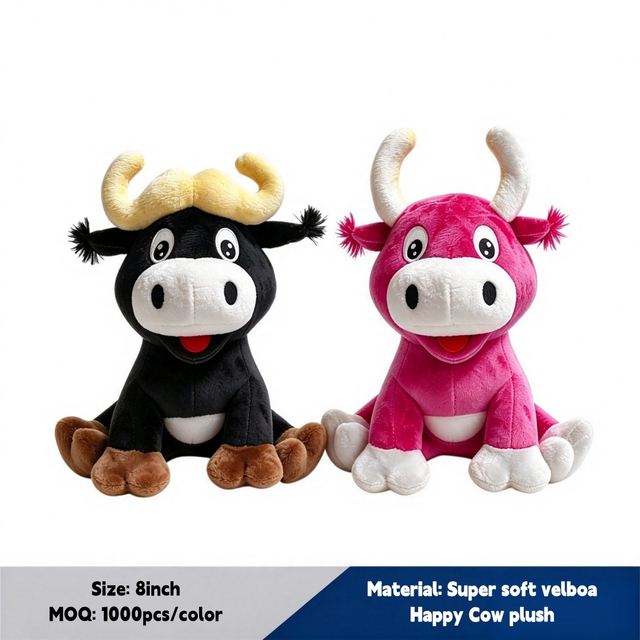 Custom Farm Animal Plush Cow Soft Stuffed Toy With CE CPC Certification