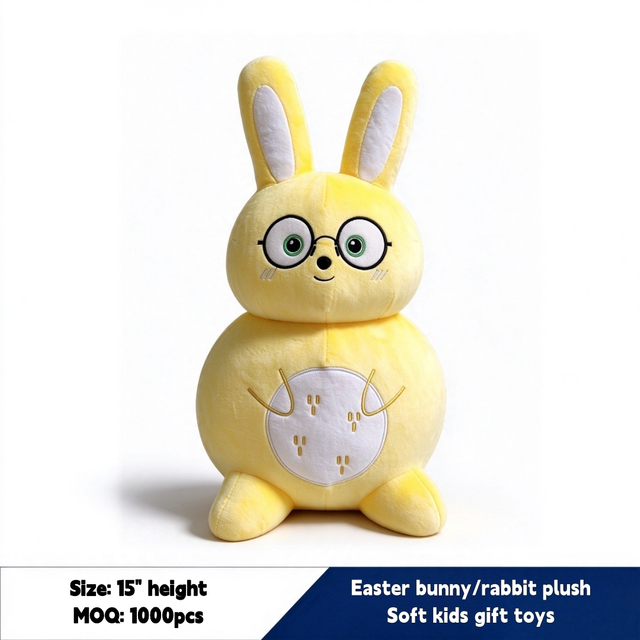 Yellow Spandex Soft Strechable Rabbit Stuffed Animal Custom Gift Toy